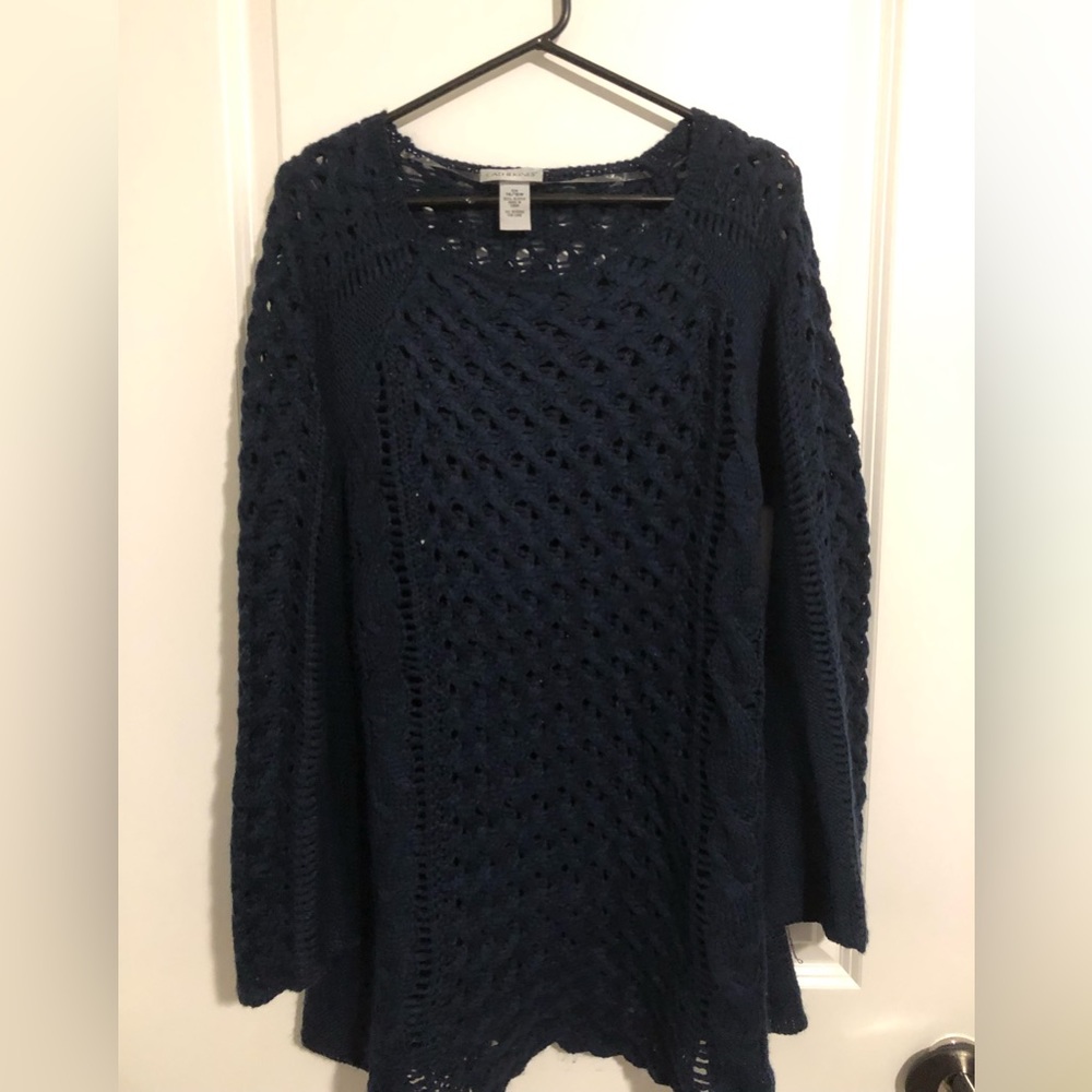 Catherine’s Navy Blue Bell Sleeved Sweater. Size 14/16